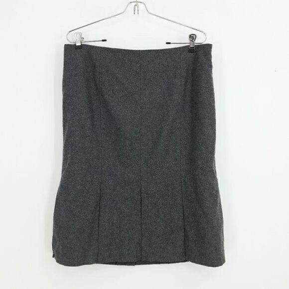 Tommy Hilfiger Y2K Parochial School Girl Wool Pleated Trumpet Skirt Gray Sz 12 - Picture 1 of 10